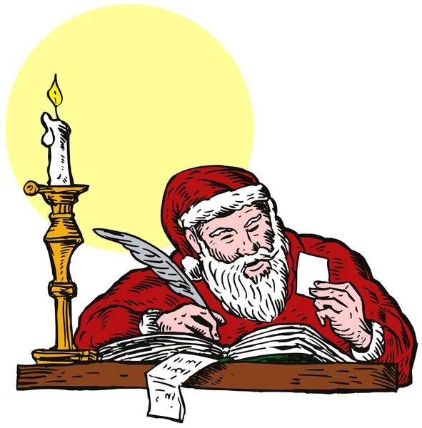 Santa Claus escribiendo — Vector de stock