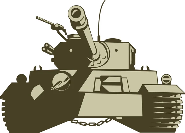 Ejército tanque retro — Vector de stock