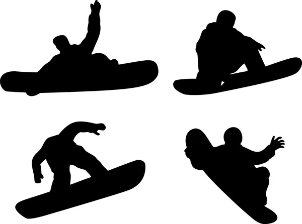Snowboard siluett — Stock vektor