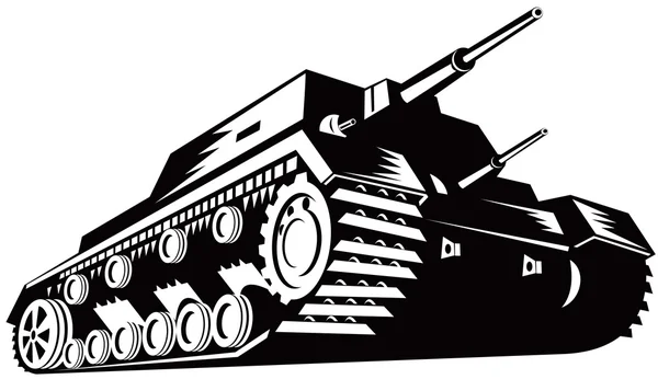 Leger tank retro — Stockvector