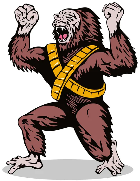 愤怒的恶棍 gorillaman — 图库矢量图片