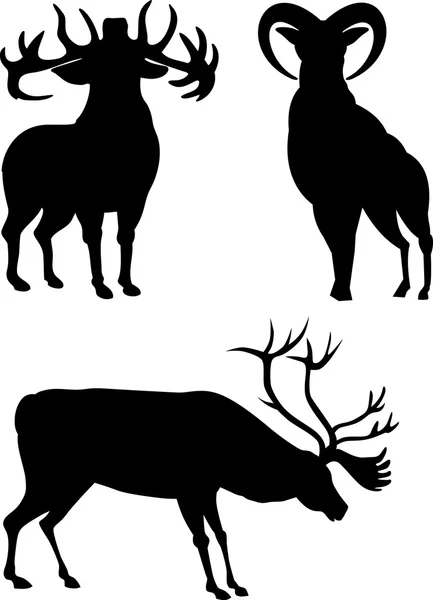 Elk Silhouettes — Stock Vector