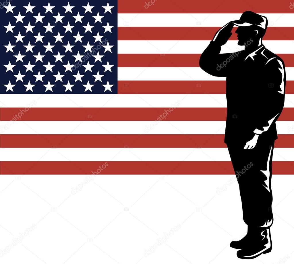 American Solder Serviceman Saluting