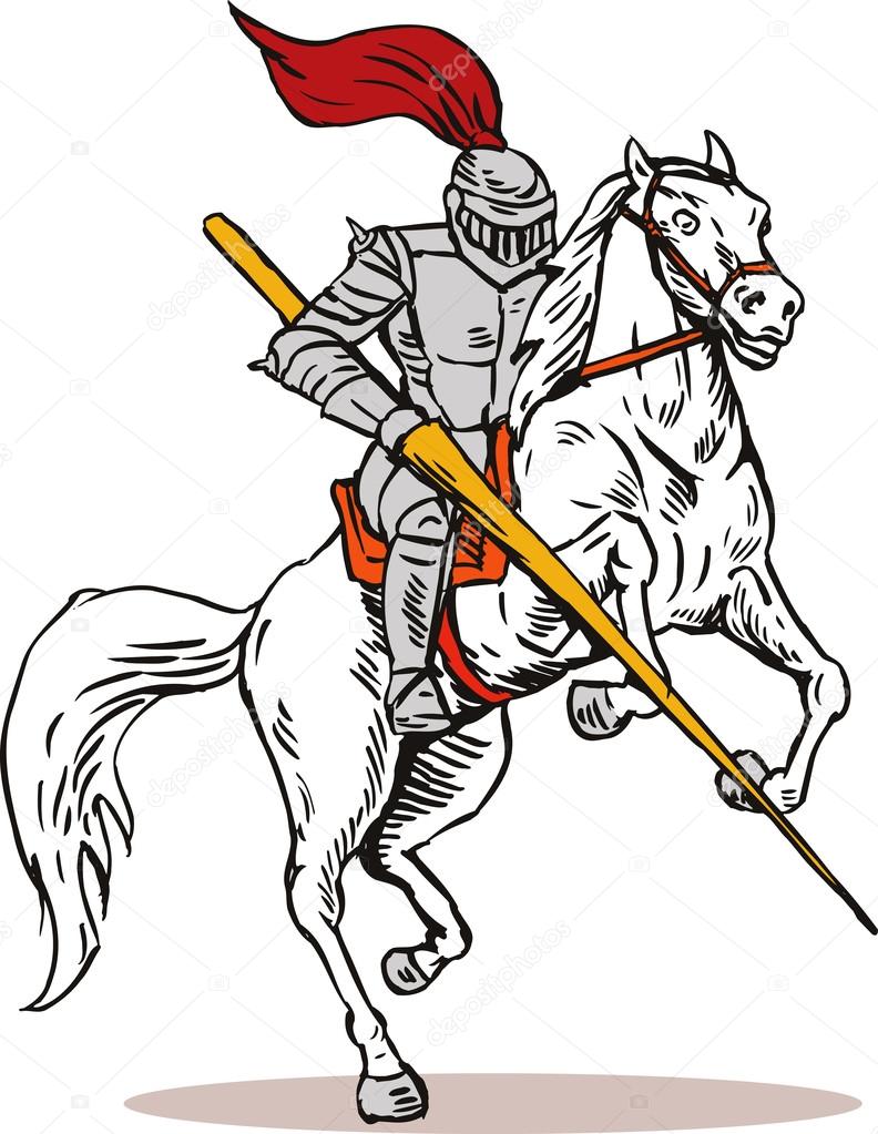 Knight on Horse with Sword Stock Vector by ©patrimonio 28933847, image size:792x1023