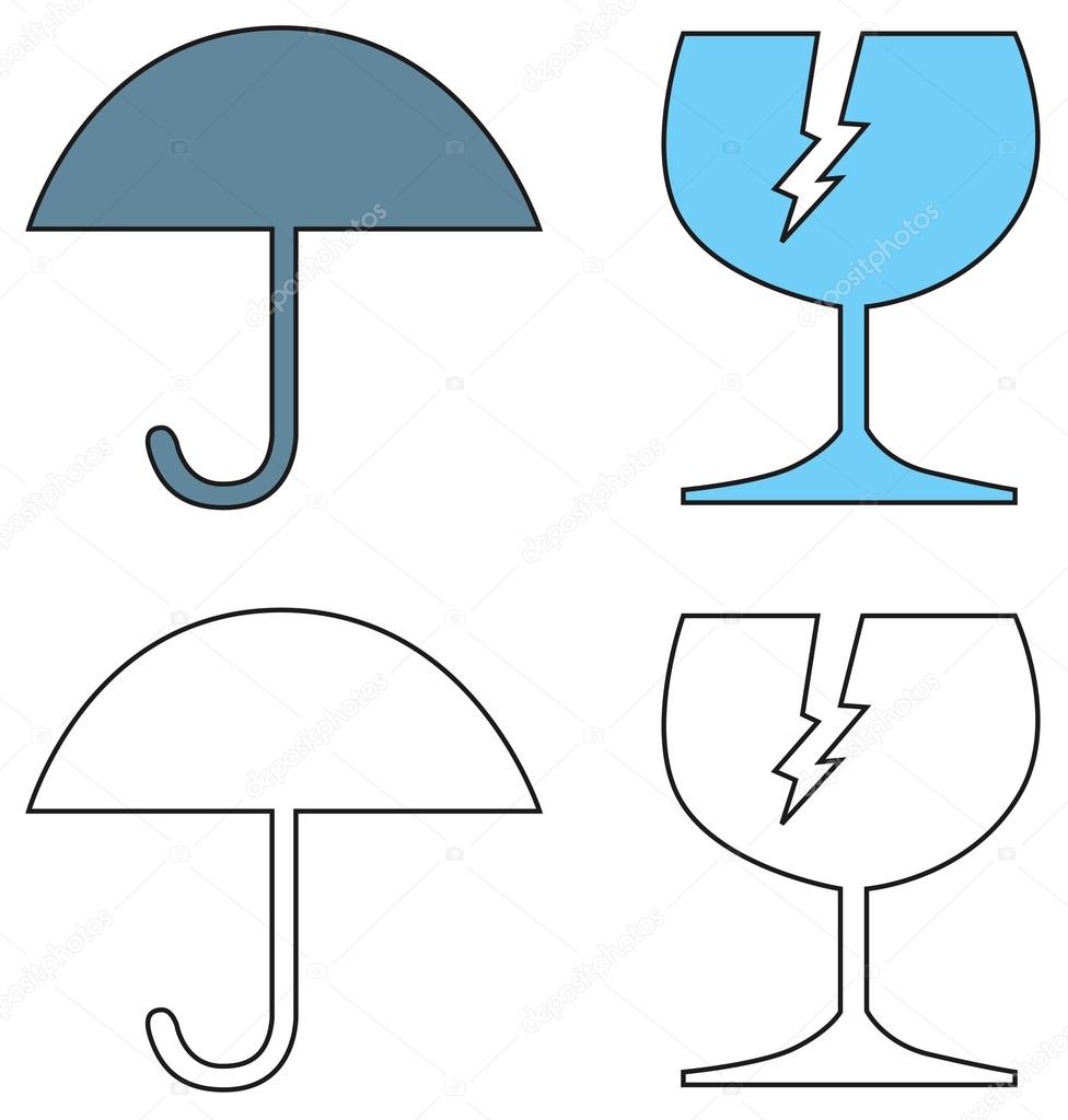 Umbrella and Broken Cracked Glass