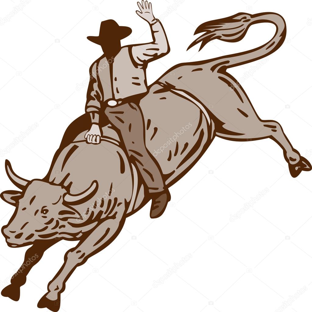 Rodeo Cowboy Bull Riding