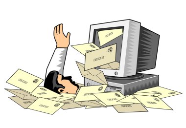 spam mail zarftan boğulan adam