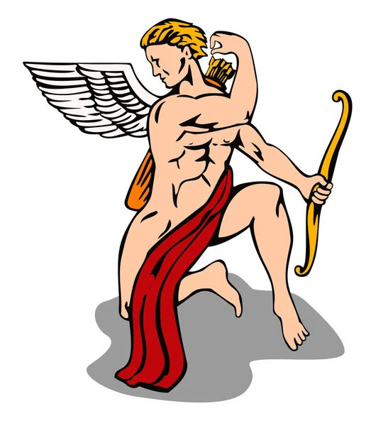 Ángel Cupido arco — Vector de stock