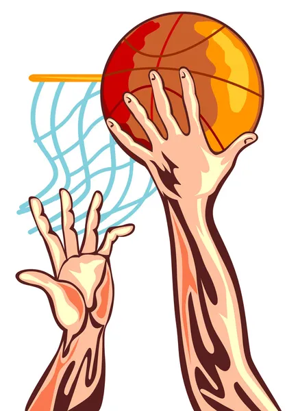 Basketball Hands Retro — Stock Vector