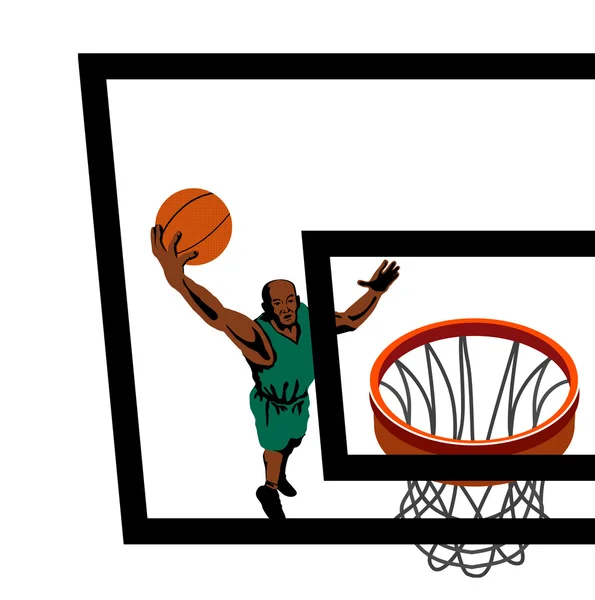 篮球扣篮 — 图库矢量图片