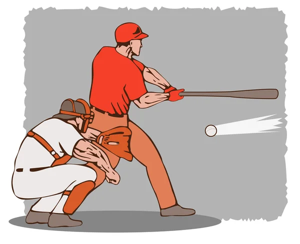 Honkbal speler slagman catcher — Stockvector