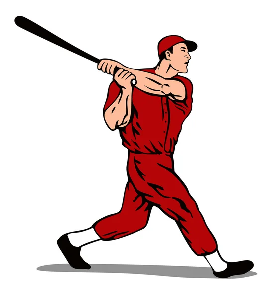 黒と白で隔離された背景の側から見たバッティング野球選手のレトロな木版画イラスト ストックベクター C Patrimonio