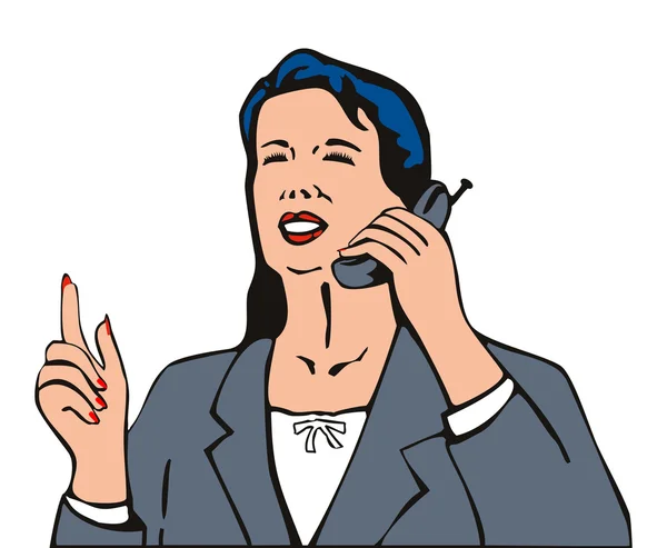 Femme d'affaires avec téléphone — Image vectorielle