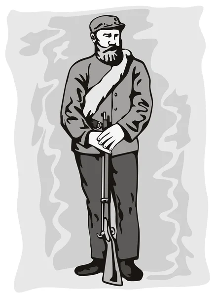 Soldat de guerre civile — Image vectorielle