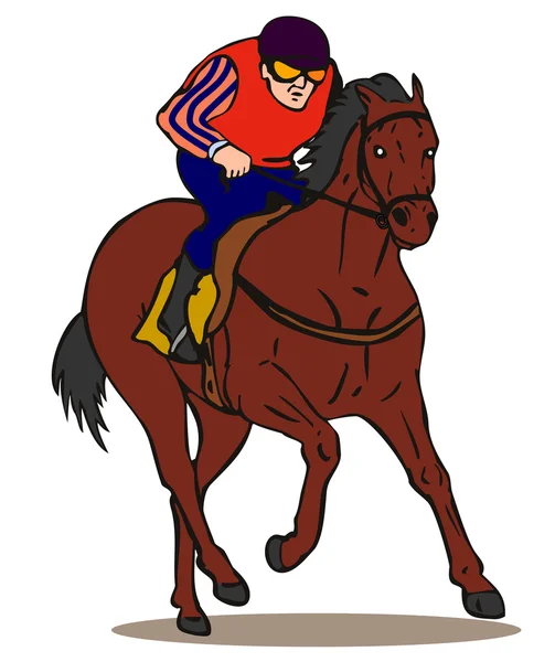 Paard en jockey retro — Stockvector