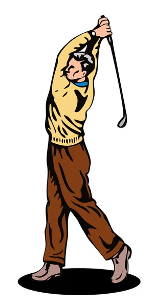 Golfer swingen — Stockvector