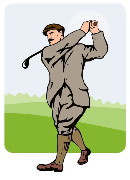 Golfspelare swinging — Stock vektor