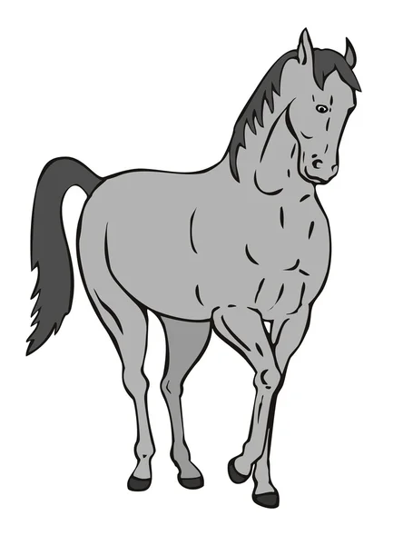 Pferd im Stehen retro — Stockvektor
