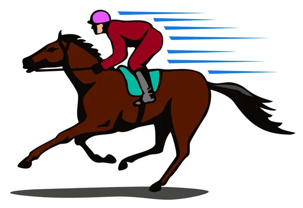 Paard en Jockey Racing Retro — Stockvector