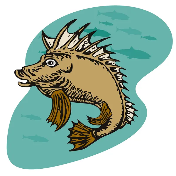 Pigfish Natación — Archivo Imágenes Vectoriales