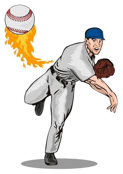Gracz amerykański baseballista — Wektor stockowy