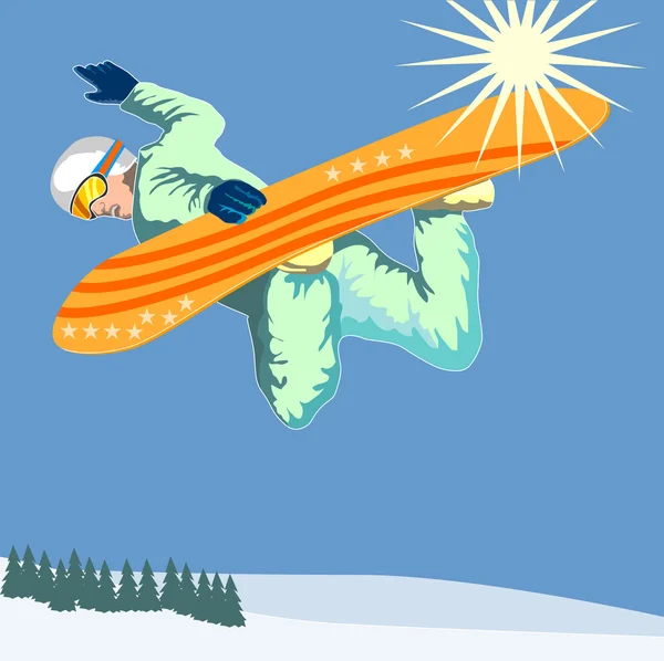 Snowboard na powietrzu — Wektor stockowy