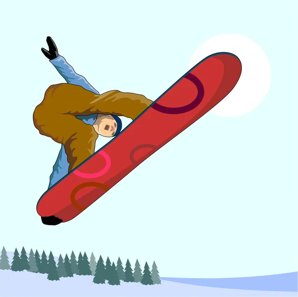 Snowboarding na vzduchu — Stockový vektor