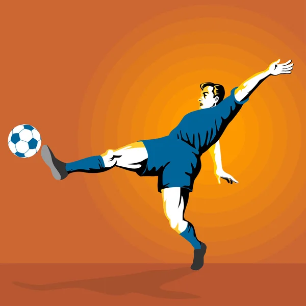 足球运动员踢 — 图库矢量图片