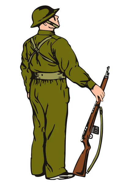 Soldier on Guard — Stock Vector