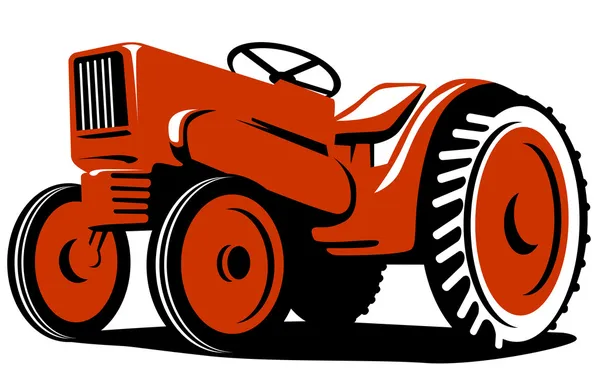 Roter Traktor — Stockvektor