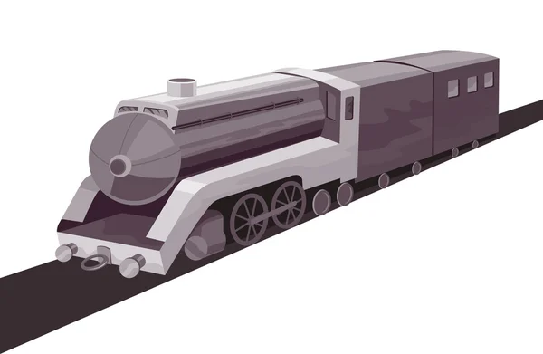 Train Vintage Rétro — Image vectorielle