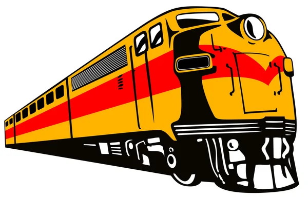 Diesel Train Retro — Stock Vector