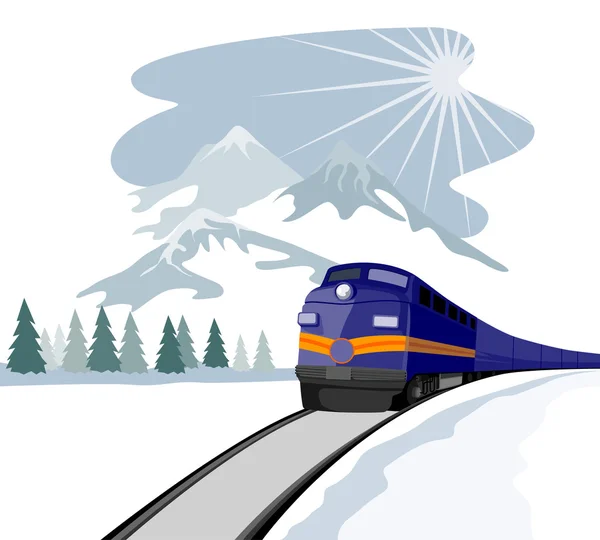 火车和景观 — 图库矢量图片