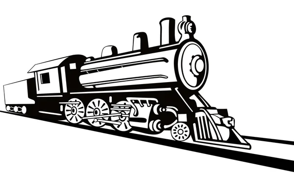 Vintage Train Retro Side View — Stock Vector