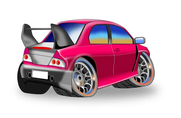 Piros autó Mini hátsó nézet — Stock Fotó