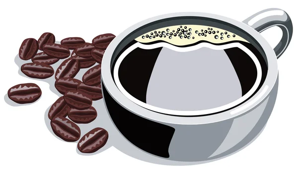 Coffee Cup with Beans — Stock Photo, Image