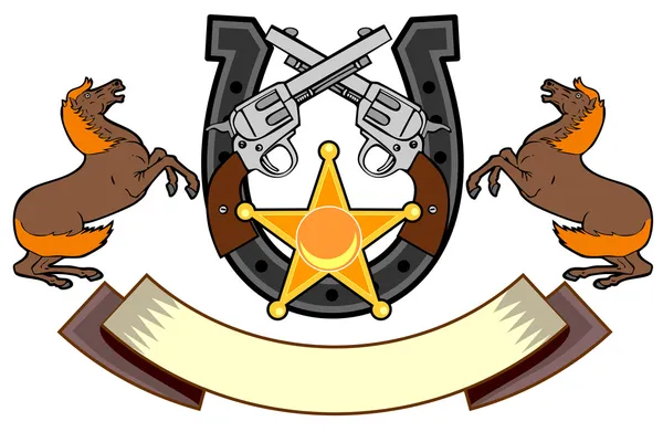 Colt 45 ed emblema del ferro di cavallo — Foto Stock