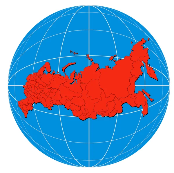 Mapa Rosji w świecie — Zdjęcie stockowe