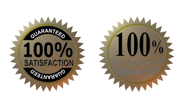 Selo 100% Satisfação Garantida Ouro — Fotografia de Stock
