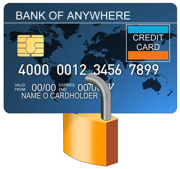 Credit Card Padlock — Stock Photo, Image