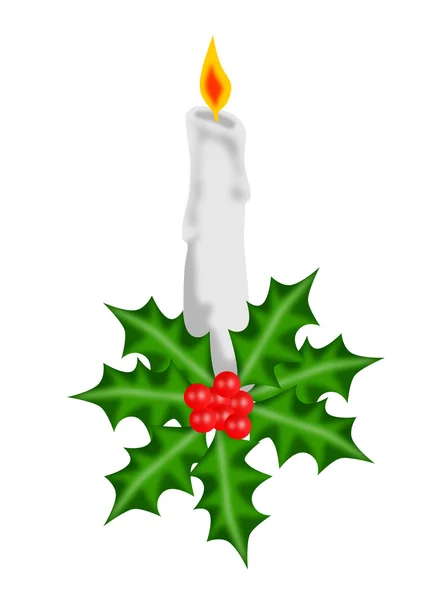 Jul Candle med krans - Stock-foto