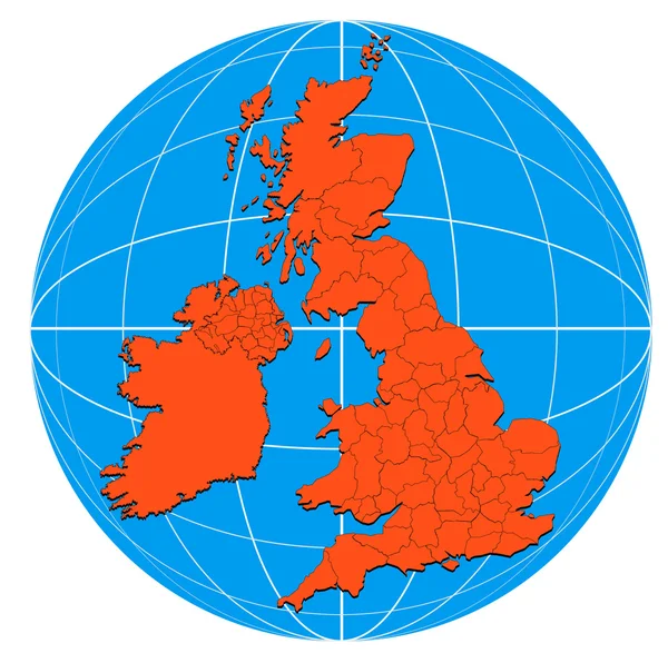 Globe British Isles Map — Stock Photo, Image