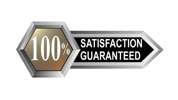 100 por cento Satisfação garantida Hexagon Seal — Fotografia de Stock