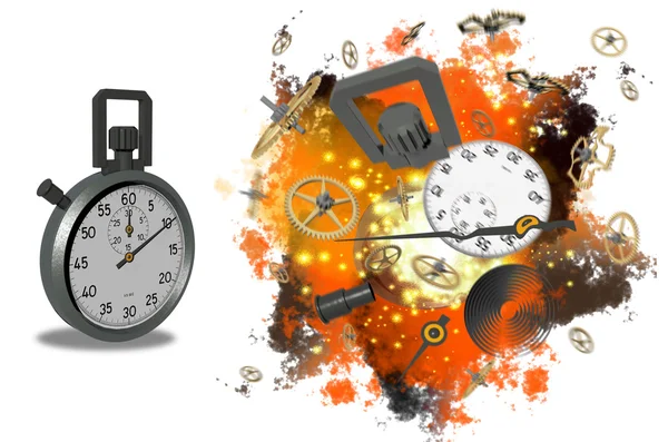 Stopwatch Exploding — Stock Photo, Image