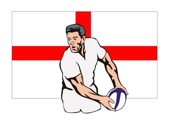 Angleterre Joueur de rugby passant le ballon — Photo