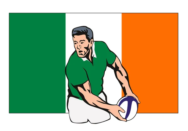 Ierse rugby speler passerende bal — Stockfoto