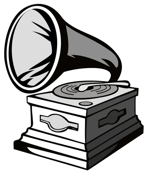 Phonograph Black and White — Stock Photo, Image