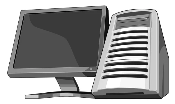 Computer Server with Monitor — Stock Photo, Image