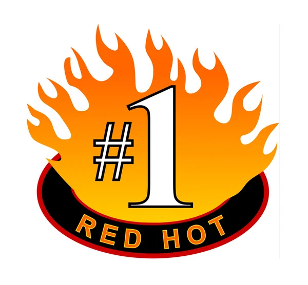 Ícone vermelho número 1 quente — Fotografia de Stock