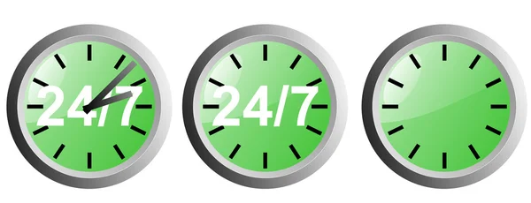24 7 Ícone do relógio — Fotografia de Stock